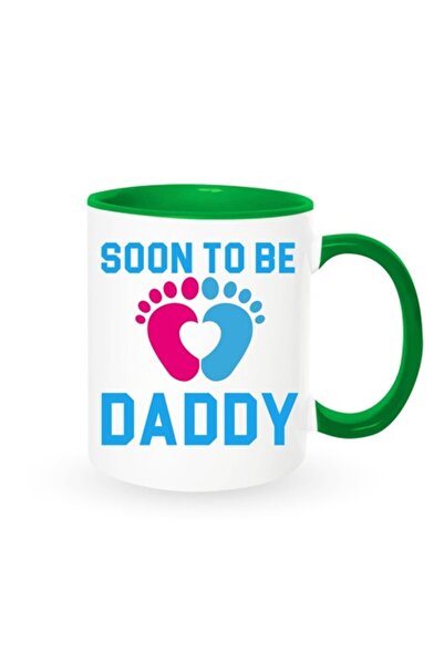 OEM Cană personalizată pentru viitorul tată, albă cu interior verde, 330ml