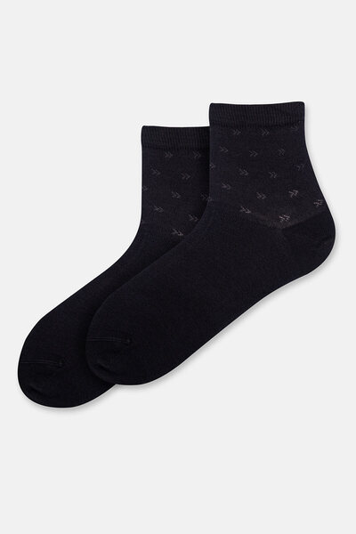 Eros Черни мъжки чорапи с триъгълни мотиви от бамбук, чифт от две