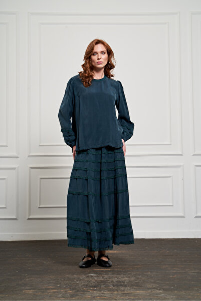 MissWhence Lace Detailed Cupro Skirt Set