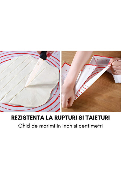 Bukate Folie de framantat din Silicon, Bukate, Pentru intinderea aluatului, 60x40 cm, Alb