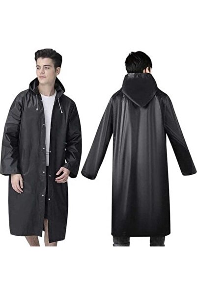 Selgot Raincoat, Universal, Snap and Cord Closure, Black, Lightweight, Waterproof, Trizand, 145x70cm