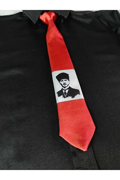 GallanD Tie for 9-10 Year Olds, Special Moon Star Ataturk Patterned Children's Tie, Fixed Tie