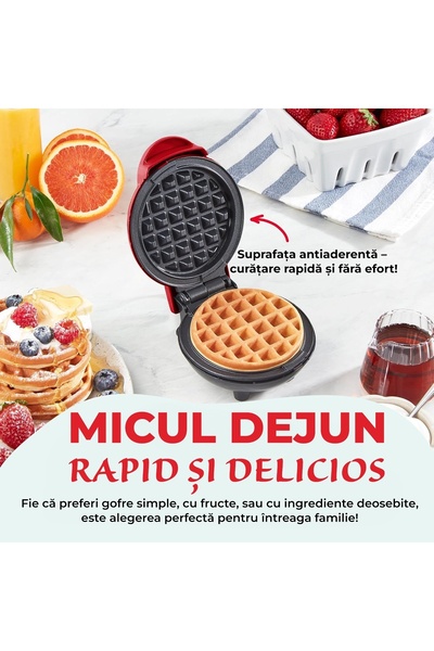 Bukate Mini Waffle Maker, Bukate, Non-stick Plates, Indicator Light, Red