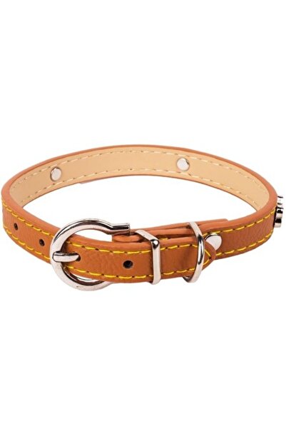 ANTBRO Zgardă pentru câini din piele sintetică, maro, 35x1,5 cm