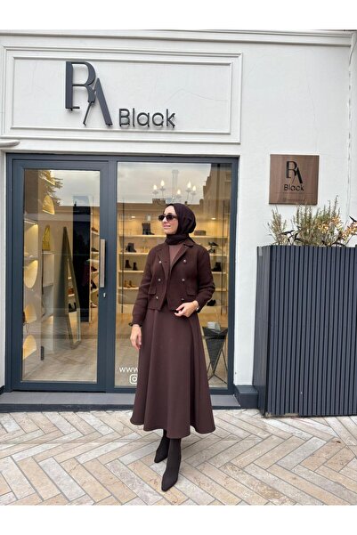 Babil Butik Td4607 Dore Kloş Women's Skirt Brown