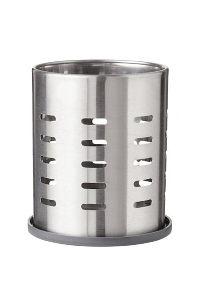 MaxDeco Μεταλλική θήκη για μαχαιροπίρουνα και σκεύη κουζίνας με δίσκο αποστρά...