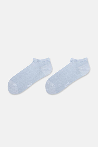 Eros White-Blue Women's 2-Piece Bamboo Basic Booties Socks