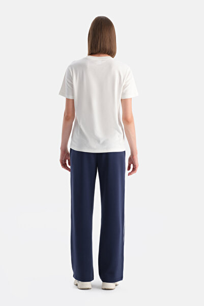 Eros Синій жіночий модальний однотонний спортивний штани з деталями