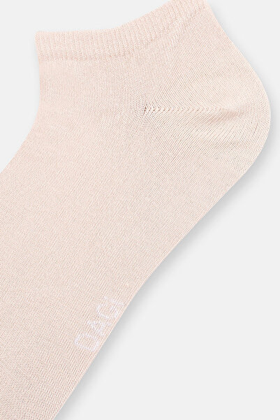 Eros White-Salmon Women's 2-Piece Bamboo Basic Booties Socks