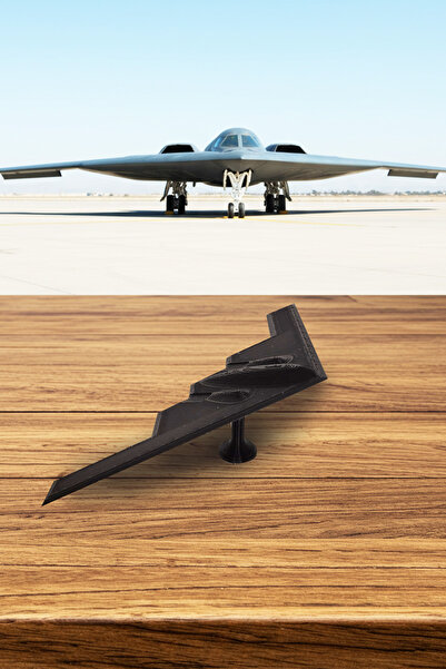 Flipped B-2 Sprit Savaş Ucağı Figür Modeli Standlı Hobi Eğlence