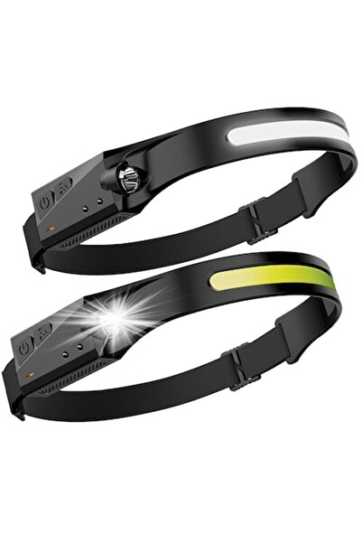 DEEBCO Set 2 lanterne frontale cu baterie, iluminare cu unghi larg, LED puter...