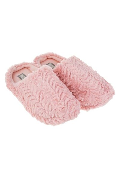ANTBRO Women's Home Slippers Antbro, Pink Faux Fur Imitation, Zigzag Pattern, Size 37-38