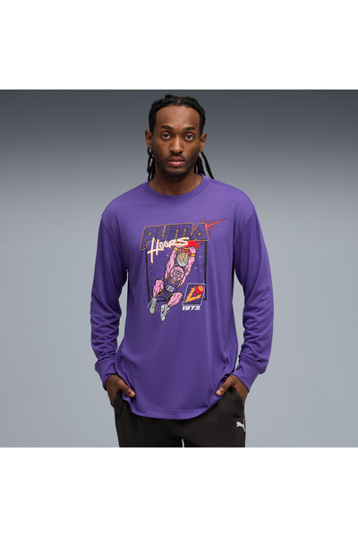 Puma Hoopstel Ls Men's Purple Basketball T-Shirt