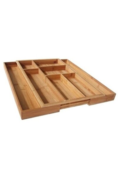 MaxDeco Extendable Bamboo Cutlery Organizer - Large Model