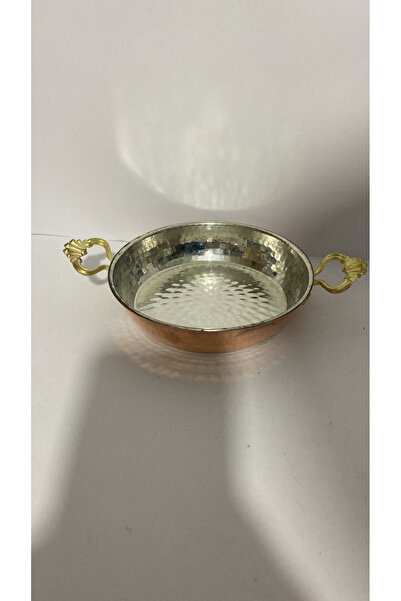 abnturk 14cm Kalaylı Bakır Sahan Yumurtalık Kahvaltılık Pirinç Kulplu Gelenek...