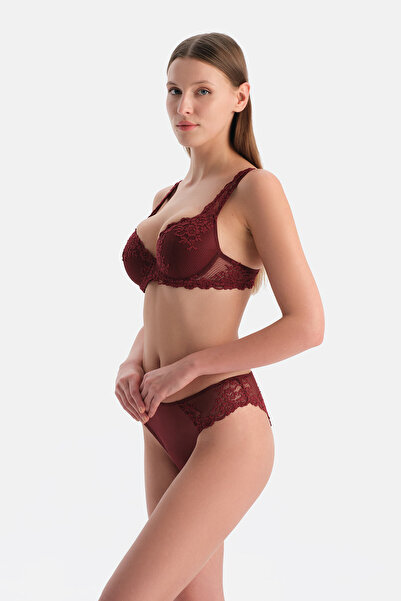 Eros Burgundy Lace Brazilian Panties