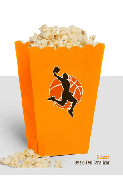 parti pera Basketbol Temalı Mısır Kutusu 8 Adet Popcorn