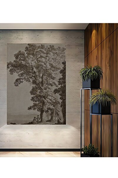 Teona Ahşap Dekoratif Ahşap Dikdörtgen Tablo Ağaç Altında Dinlenme