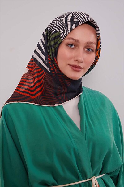 Levidor Βαμβακερό κασκόλ με μοτίβο κρέμας ολόγραμμα