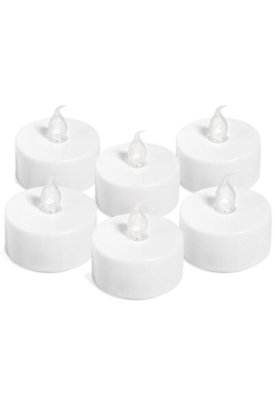 offlimits Set 6 LED Electric Candles, White Light, DecorCasa, 5 x 5 cm