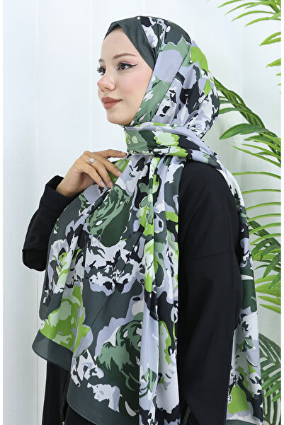 sefamerve Μαλακό σάλι με σχέδιο 70317-08 Σκούρο πράσινο Πράσινο φιστίκι