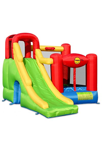 Happy Hop Saltea gonflabilă Play Center 6 in 1,spațiu de cățărat, loc de joacă cu bile, coș baschet si tunel