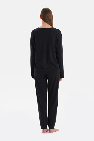 Eros Black Crew Neck Jogger Leg Celliant Pajama Set