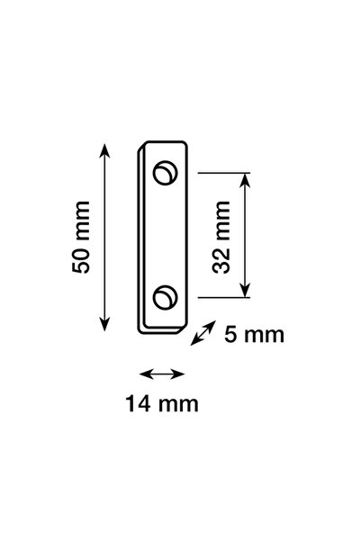 Walteco Furniture Leg, Flat, 50 x 14 x 5 mm, Plastic, White (Set of 4)