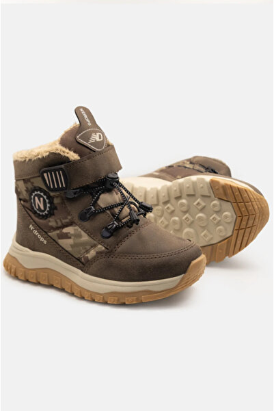 SHOUGO Μπότες για αγόρια με επένδυση από γούνα, αντιολισθητική σόλα, αδιάβροχες μπότες