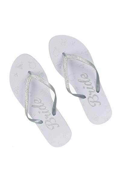 ANTBRO Slippers with Glitter Antbro®, Bride Message, White/Silver, 36-38