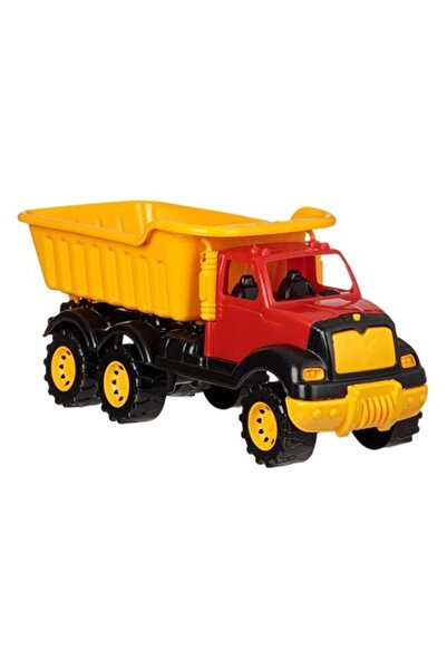 ANTBRO toy construction vehicle dump truck, plastic, red/yellow, 42x16x18 cm