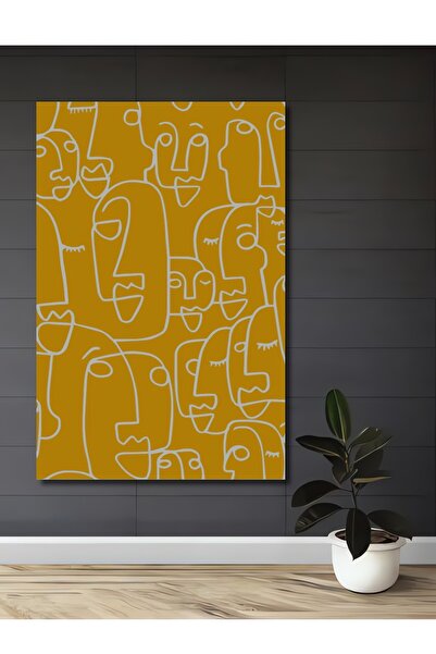 Teona Ahşap Tablou decorativ din lemn dreptunghiular Mix de fețe abstracte