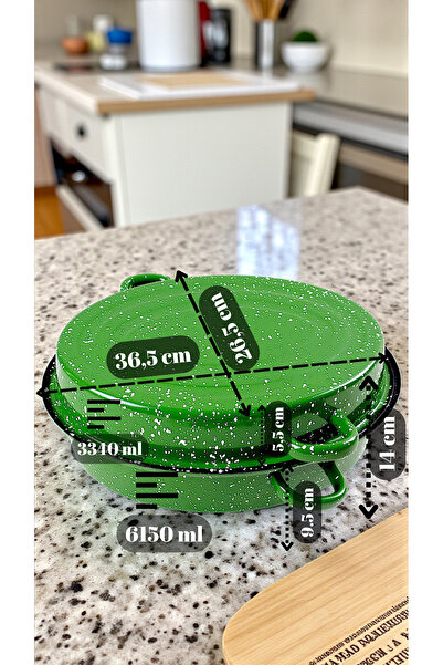 İnci Emaye 36.5 cm Enamel Clam Pot, Serving, Dining, Camping, Picnic, Dowry, 9500 ml