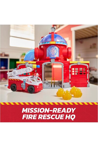 PAW PATROL مركز قيادة الإنقاذ من الحرائق مع شخصية مارشال وشاحنة إطفاء الإنقاذ...