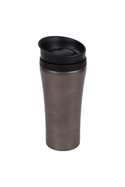 NO BRAND Travel Mug, Metal/Plastic, Brown, 500 ml