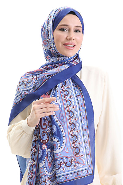 sefamerve Etnik Desen soft Şal 70295-04 Saks