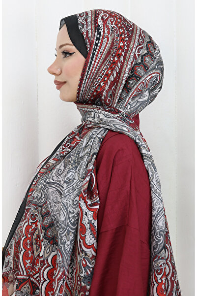 sefamerve Σάλι Janjan με έθνικ σχέδιο 70304-19 Βουργουνδία