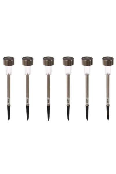 Actual Investing Σετ λάμπας solara, inox, ύψος 36 cm, 6 τεμάχια