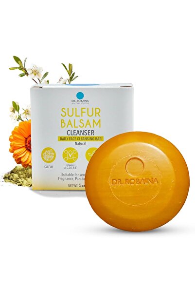 Dr. Robaina دكتور روبينا - صابونة منظفة ببلسم الكبريت، غسول يومي للوجه والجسم، 3.0 أونصة سائلة