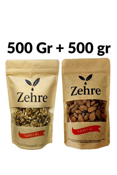 Zehre Büyük Boy Ikili - Çiğ Badem Içi 500 gr + Ceviz Içi 500 gr