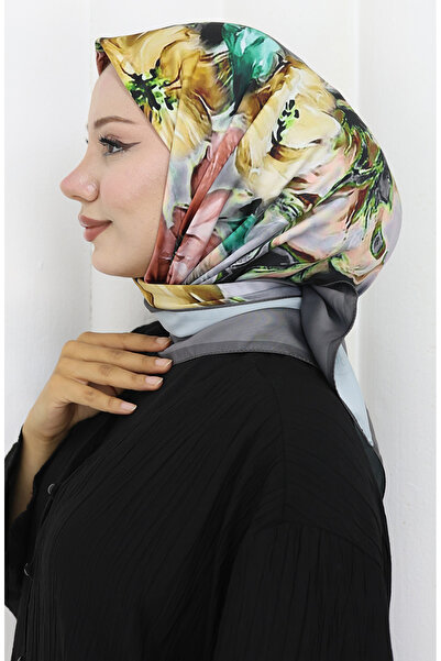 sefamerve Eșarfă digitală din raion 70298-11 afumată