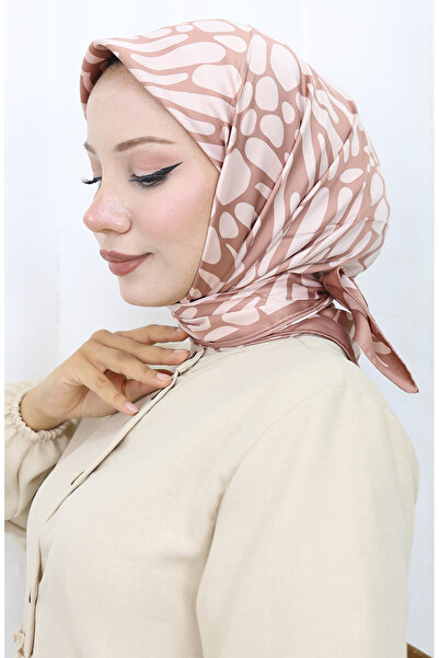 sefamerve Eșarfă digitală din raion 70302-08 Somon Dusty Rose