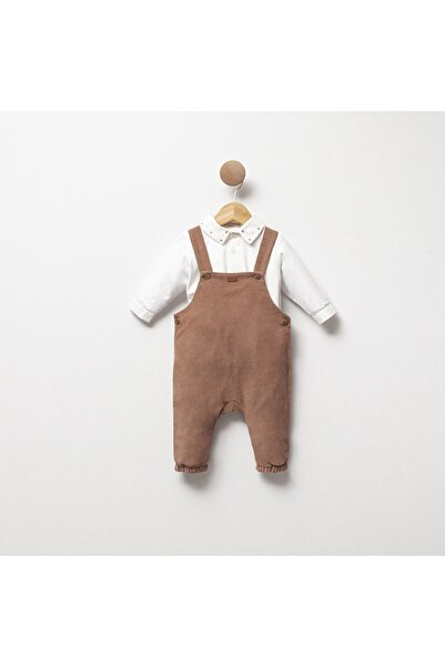 Cassiope Men's Slim Fit Corduroy Shirt Salopet Set