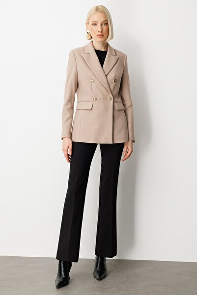 Ekol Double-Breasted Collar Cashmere Jacket 5069-26K