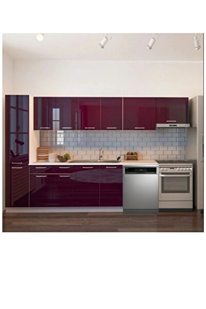 Tdesigno Tiran Hazır Mutfak Dolabı Kiler Dahil -320cm-Beyaz Laminat Tezgah Dahil-Bulaşık Makinesi Yeri Mevcut