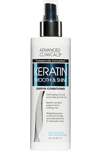 BRONZENET Advanced Clinicals Keratin Smooth & Shine Hair Conditioner Spray, 237 ml