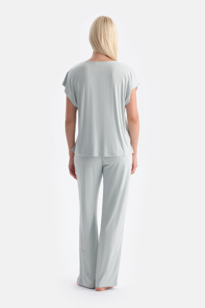 Eros Turquoise Pilikaşeli T-Shirt and Pants Set