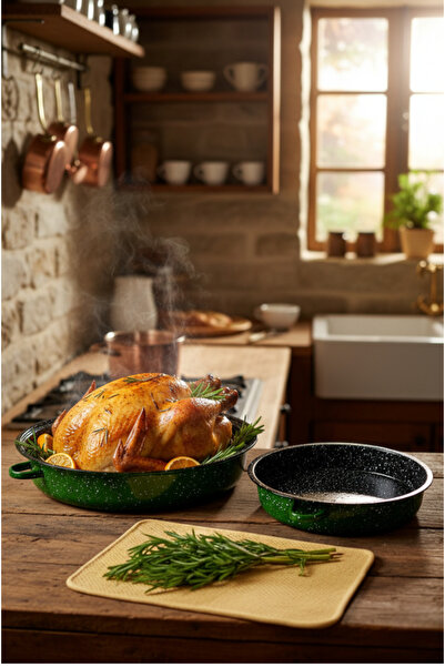 İnci Emaye 36.5 cm Enamel Clam Pot, Serving, Dining, Camping, Picnic, Dowry, 9500 ml