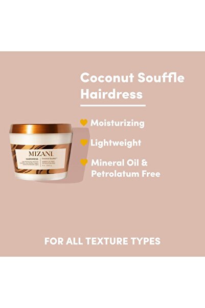 Mizani بلسم يُترك على الشعر لجميع أنواع الشعر، علاج مرطب بزيت جوز الهند