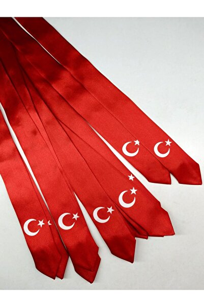 GallanD Tie for 5-6 Year Old Children with Crescent Moon, Star, and Ataturk Pattern, Fixed Tie for Boys.